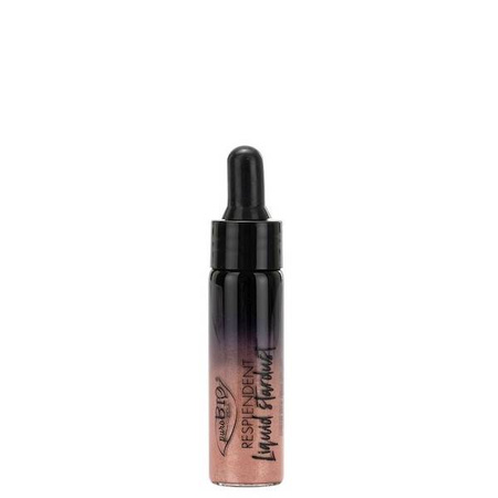 Naturalny rozświetlacz w płynie do twarzy i ciała Stardust PuroBio – 02 Pink Gold